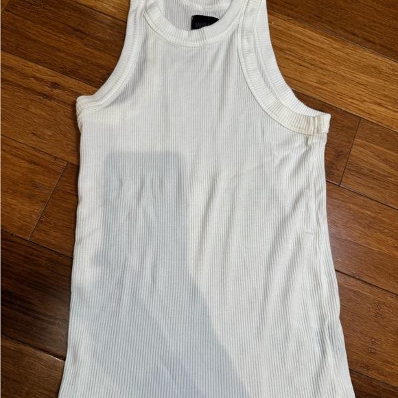 WSLY Ribbed White Tank Top - Picture 1 of 5
